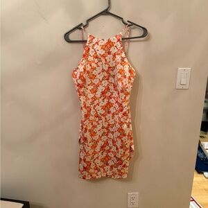 Dynamite Orange and White Floral Dress